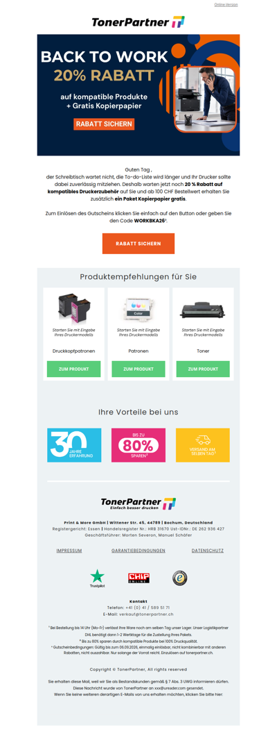 ⏰ 20 % Rabatt + Gratispapier wartet auf Sie!