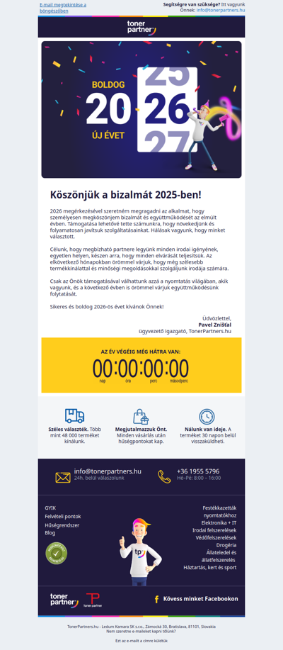 Újévi kívánság a TonerPartner-től