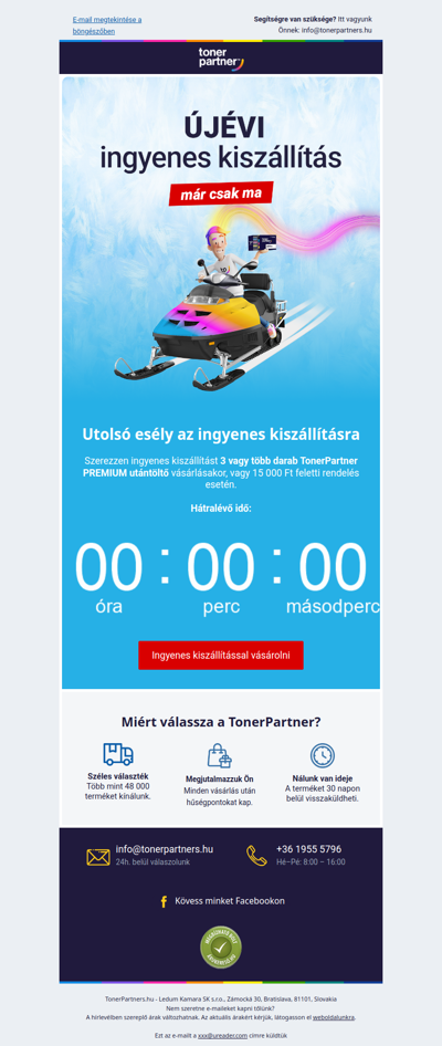 Nem felejtette el? 🚚 Ma is vásárolhat ingyenes kiszállítással