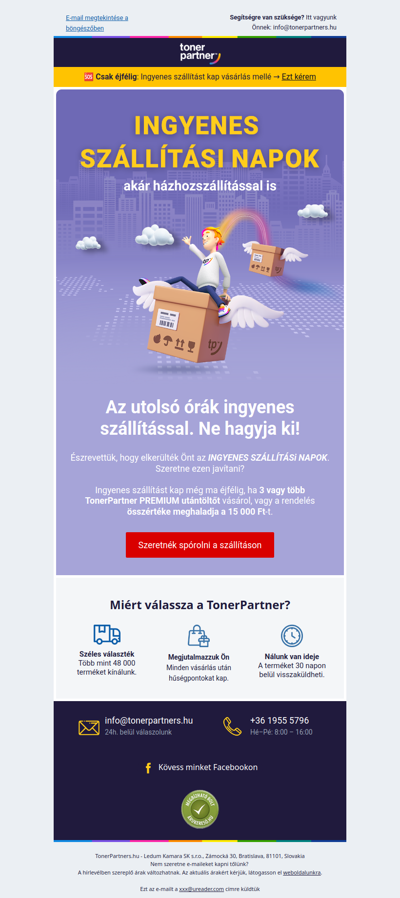 ⏳ Ingyenes szállítással már csak...