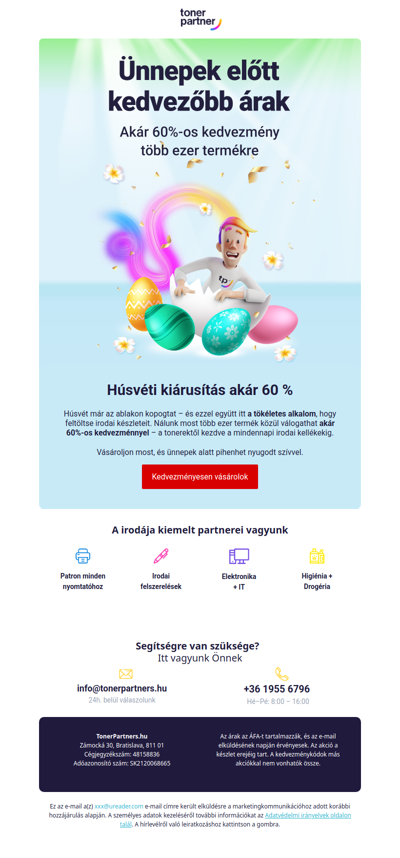 Akár 60%-os kedvezmények Húsvét előtt 🚨