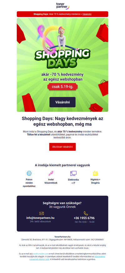 SHOPPING DAYS 🛒 Akciók akár 70 %-ig