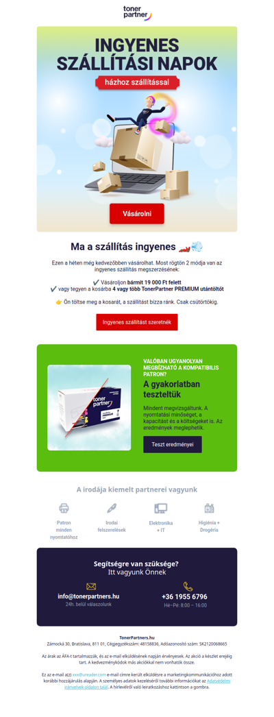INGYENES SZÁLLÍTÁS 🏎️📦 3, 2, 1…
