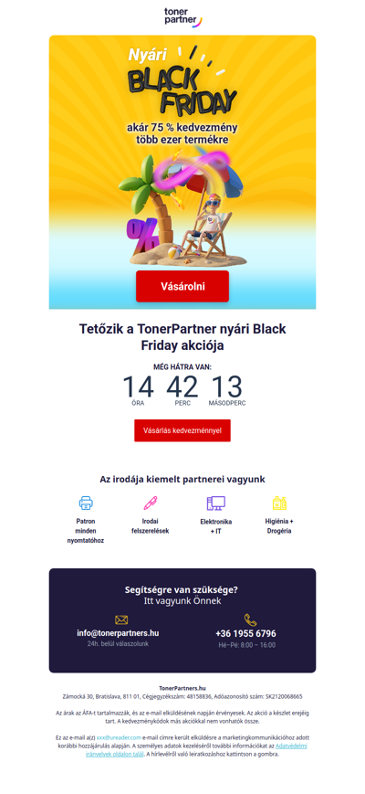 A Nyári Black Friday utolsó napja! 🔥 Akár 75 % kedvezmény
