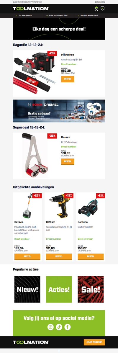 ⚡ Milwaukee M18 Invalzaag – Complete set met 2 geleiderails!