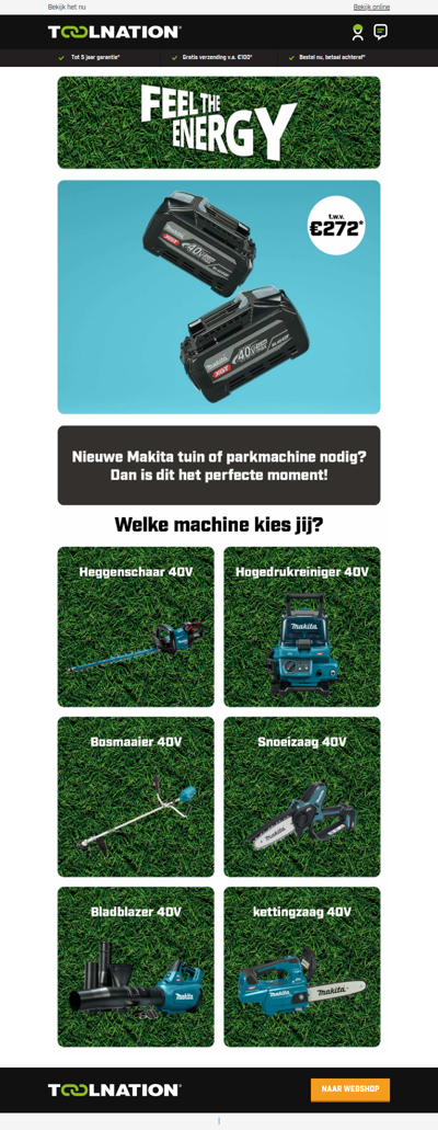 🌿 Klaar voor het tuinseizoen? Pak je gratis Makita 40V accu!*