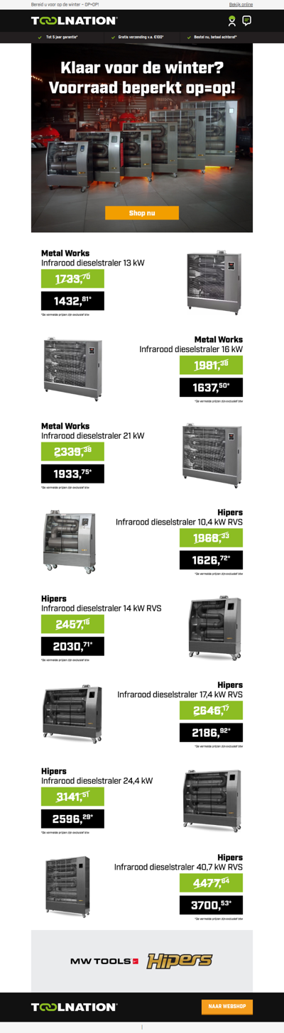 🔥 Blijf warm met Hipers & Metal Works Heaters!