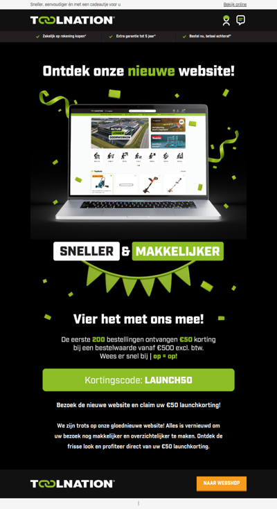 🎁 Vier de lancering van onze nieuwe website met €50 voordeel!