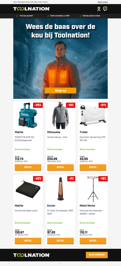 ❄️ Alles voor de kou: verwarmingsstralers, warmtedekens & meer!