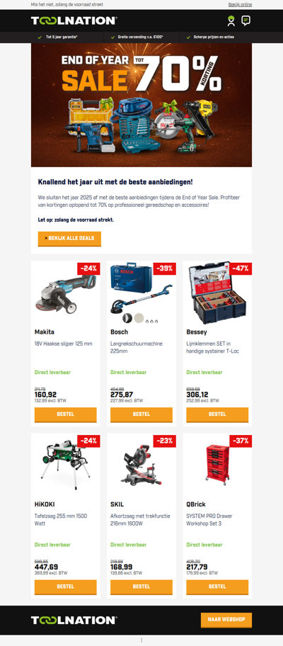 💥 Eindejaarsknallers tot 70% korting!