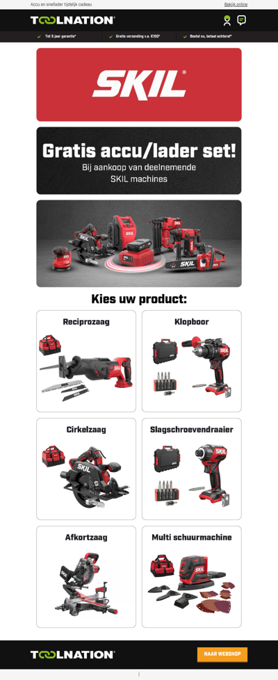 🎁 Gratis SKIL startset bij uw 20V machine!