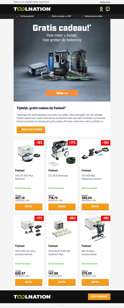 🎁 Laatste kans: gratis Festool cadeau!*