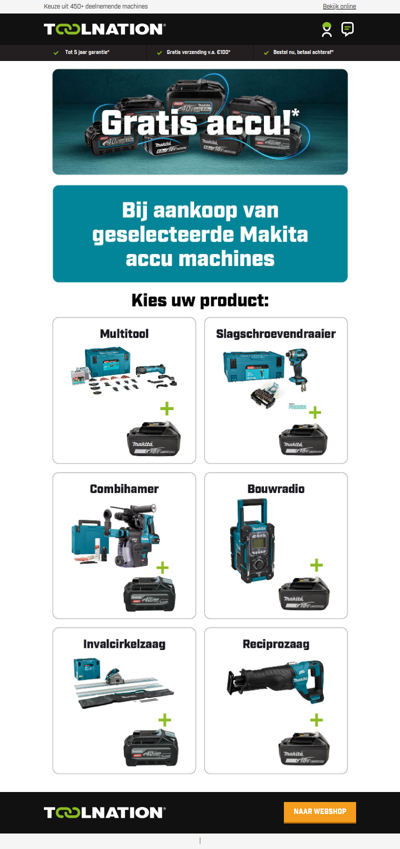 🎁 Gratis Makita accu bij uw aankoop!