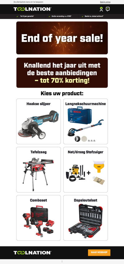 ⏰ Nu of nooit! Tot 70% korting op topgereedschap