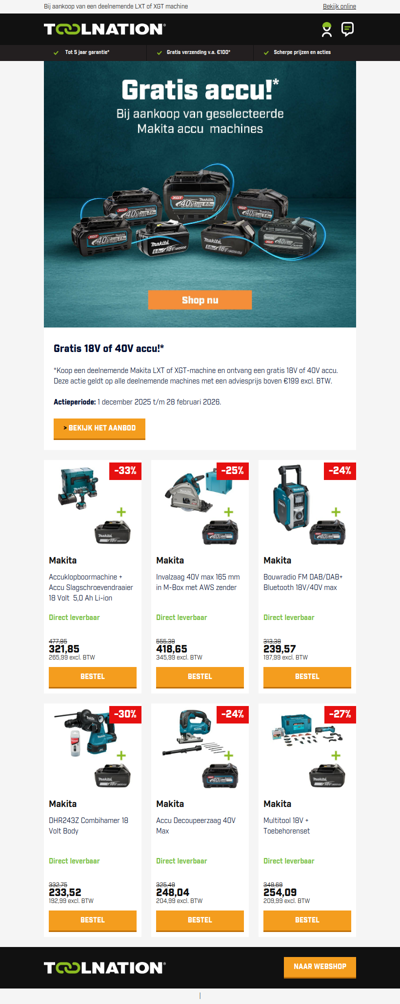 🎆 Nieuw jaar? Gratis Makita accu!*