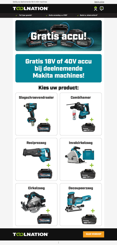 🔋 Koop Makita, ontvang uw gratis accu!*