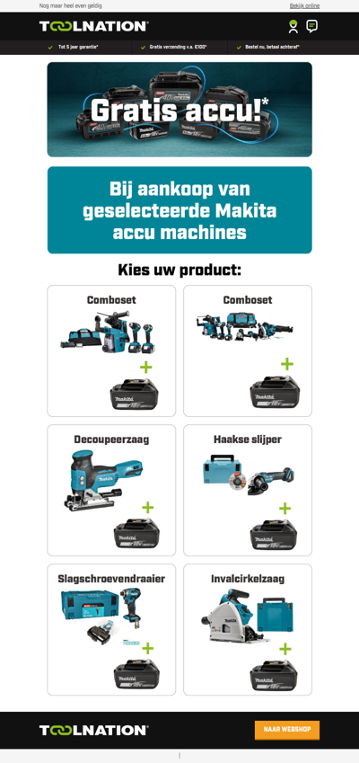 🔋 Gratis Makita accu? Pak ’m nu mee!