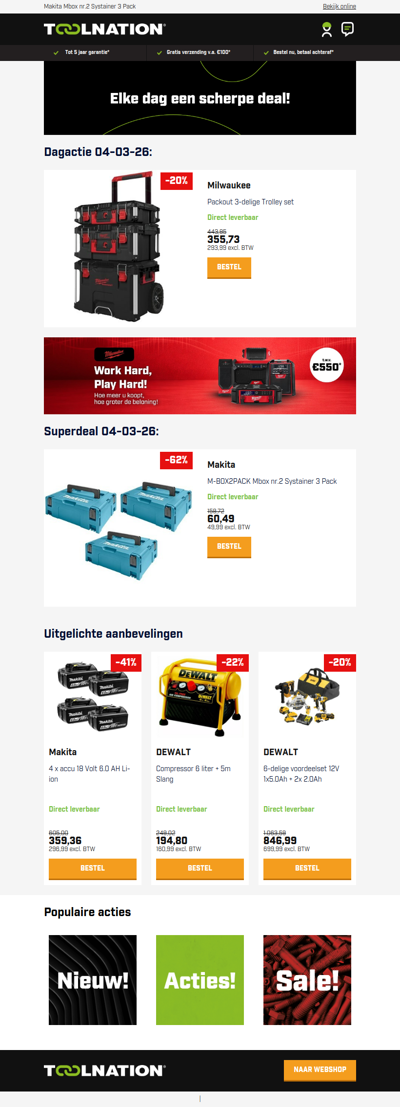 Milwaukee PACKOUT: De 3-delige trolley die elke klus aankan!