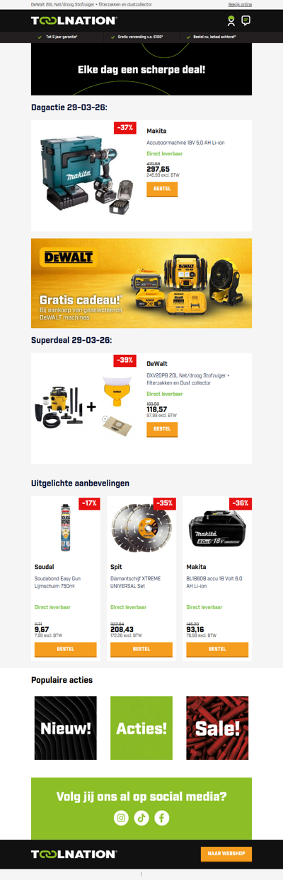 Alles in één: Makita 18V accuboormachine incl. bitset