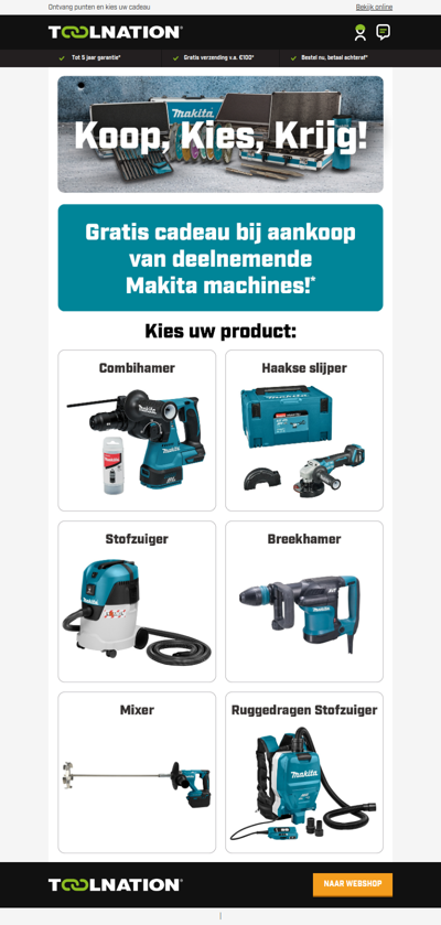 🎁 Scoor uw GRATIS Makita cadeau!