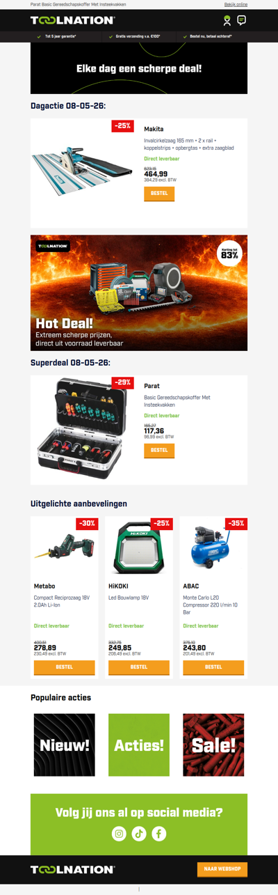 🪚 Makita invalzaagdeal met 2 rails & tas!
