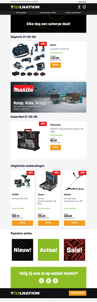 Krachtpakket: Bosch 18V 8-delige Accutoolkit met 39% korting!