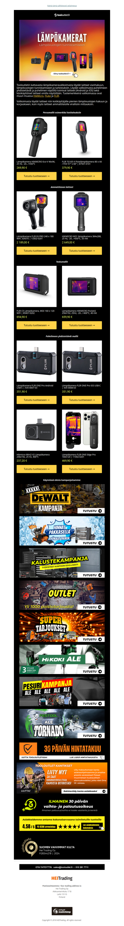 Lämpökamerat lämpövuotojen tunnistamiseen 💨