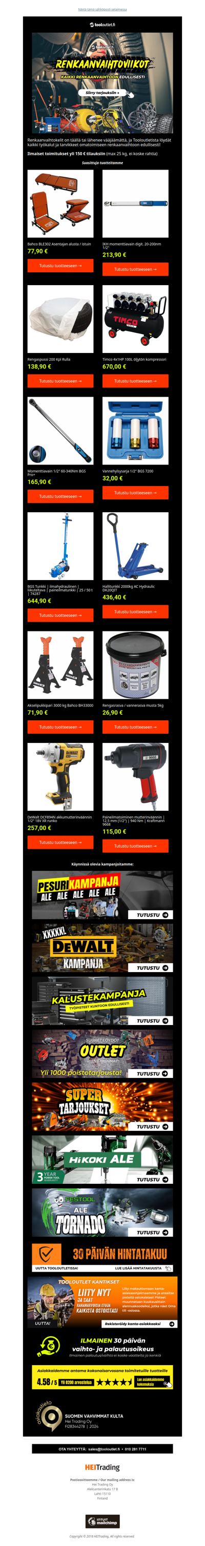 Työkalut renkaanvaihtoon Tooloutletista 🚙