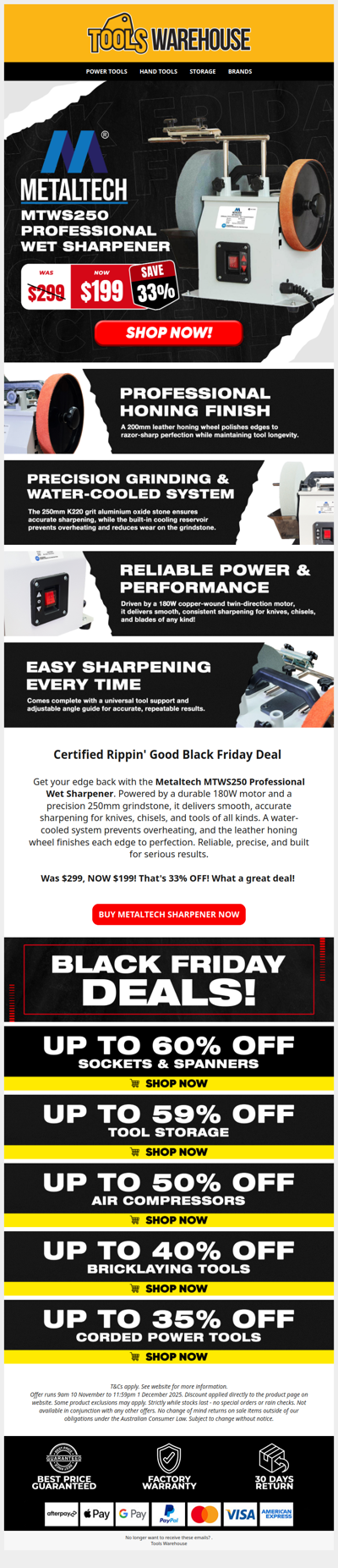 🔥 Black Friday Deals - Metaltech Professional Wet Sharpener - Was $299, NOW $199!