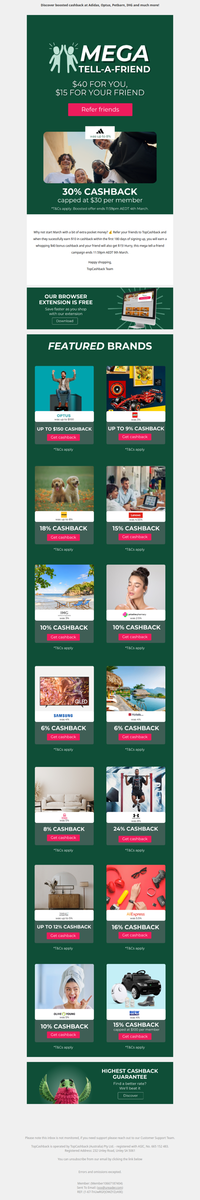 Refer and earn $40 bonus cashback 💰