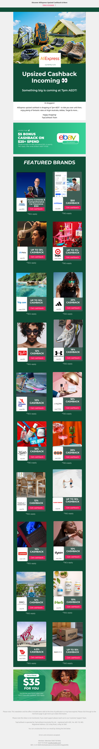 Cashback at eBay, Amazon & More 💸💚