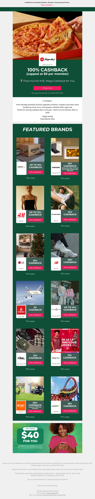 🍕 Pizza Hut for NYE, Mega Cashback for You