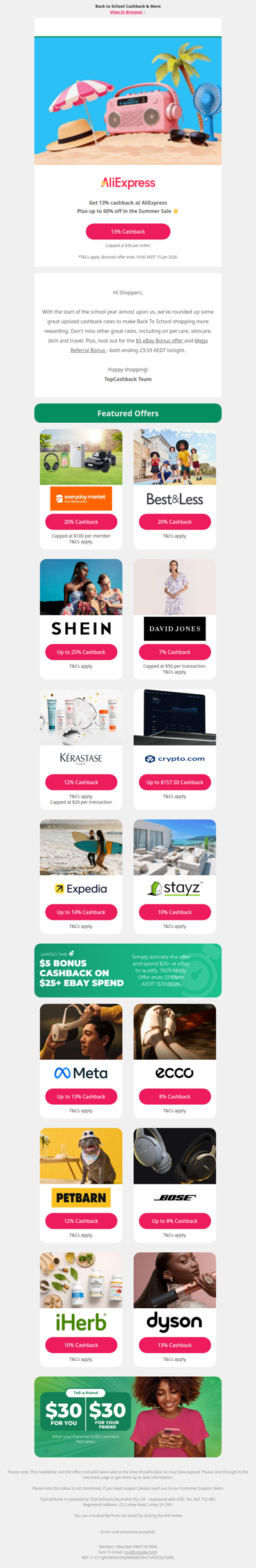 AliExpress, David Jones, Best & Less and more...