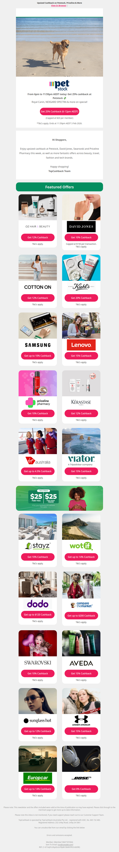 Upsized Cashback on Petstock, BWS & More...