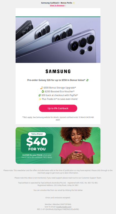 Samsung Cashback + Bonus Perks ✨