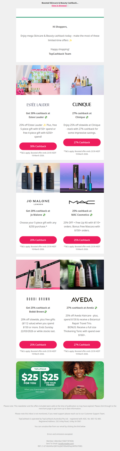 Up to 30% Cashback on Beauty 💄