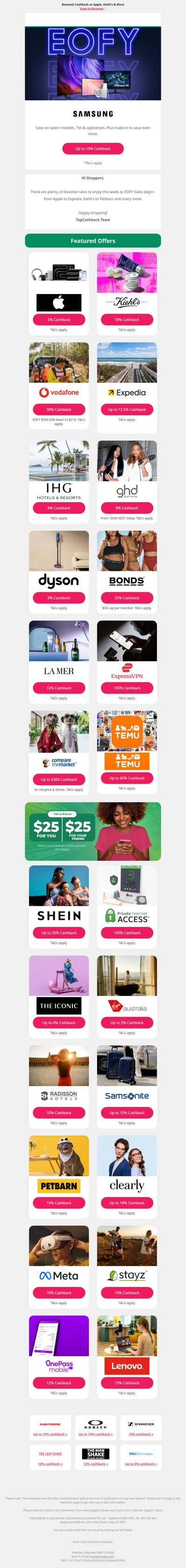 EOFY Cashback at Apple, Kiehl's & More...