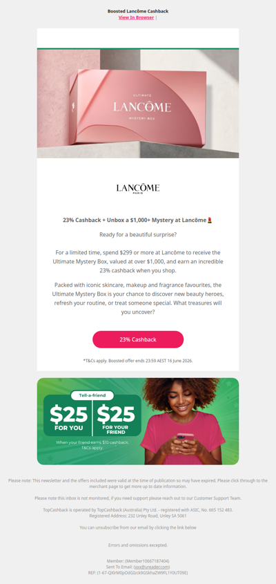 23% Cashback + Unbox a $1,000+ Beauty Surprise 🎁