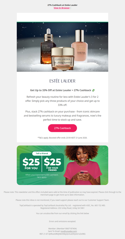 Estee Lauder: Up to 33% Off + 27% Cashback ✨