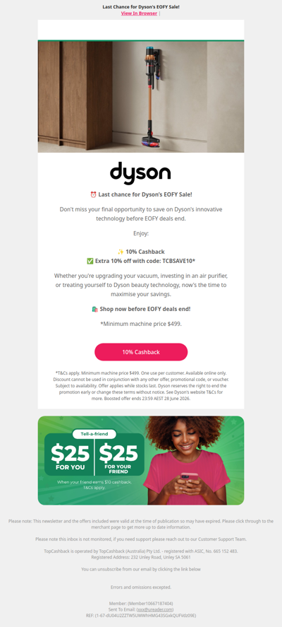⏰ Last chance for Dyson’s EOFY Sale!
