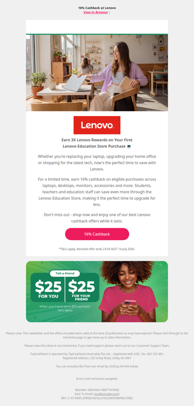 Earn 3X Lenovo Rewards on Your First Education Store Purchase