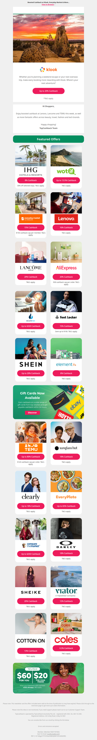 Up to 20% cashback on travel & more...