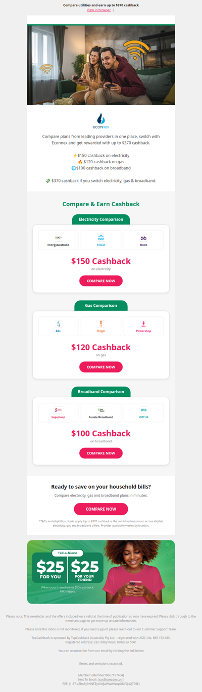 Compare utilities + earn up to $370