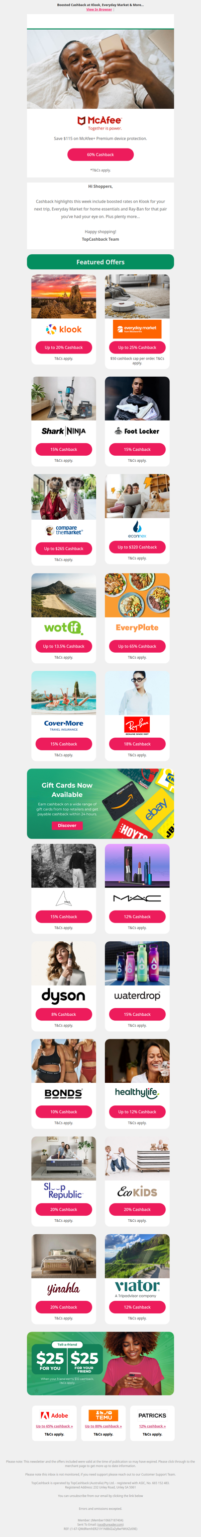Cashback Highlights of the Week