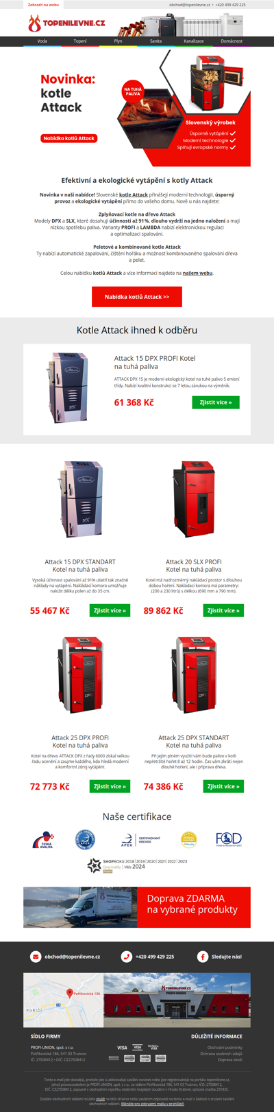 Získejte ekologické vytápění s kotly Attack hned teď!