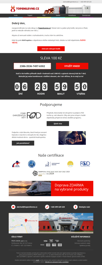 Zapomenutá objednávka? Máme pro Vás slevu!