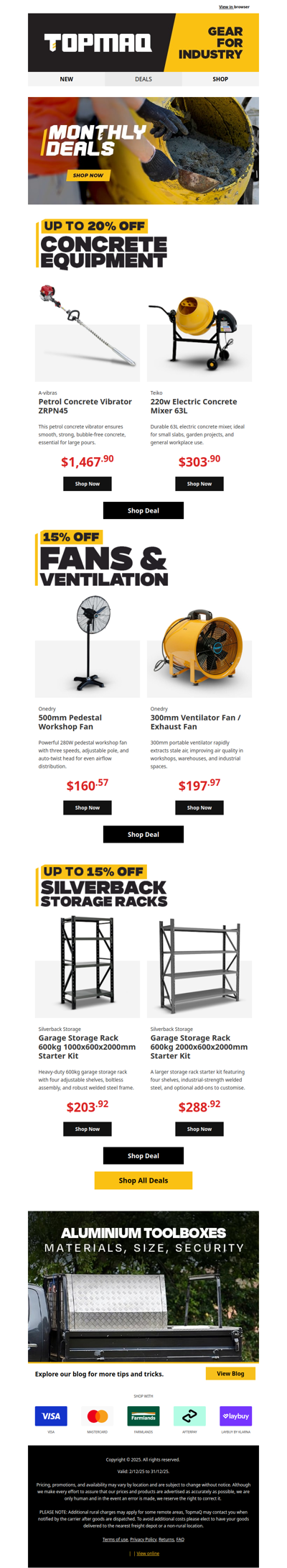 December Gear Deals for Tradies 💪