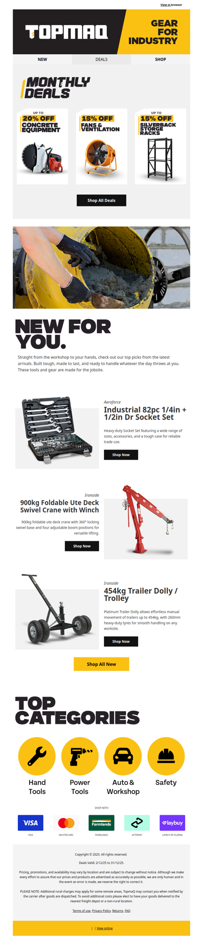 Tradie Essentials Just In + Monthly Savings 🔧