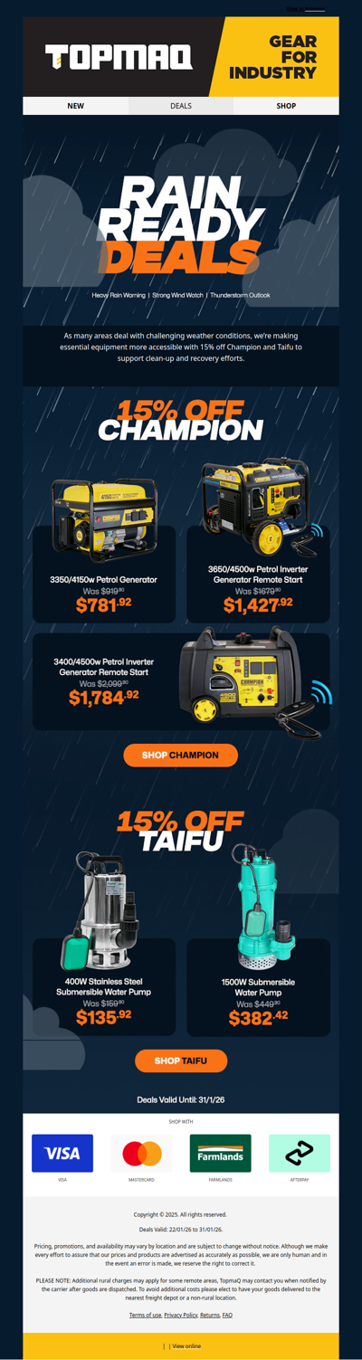 🌧️ Rain Ready Deals