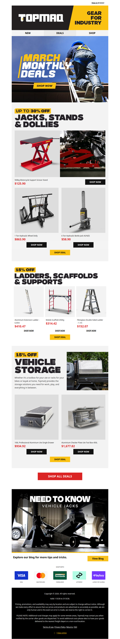 March Savings for Busy Tradies!